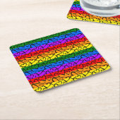 Rainbow Heart Pattern Kartonnen Onderzetters (Schuin)