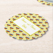 Rainbow Heart Pattern Kartonnen Onderzetters (Gekanteld)
