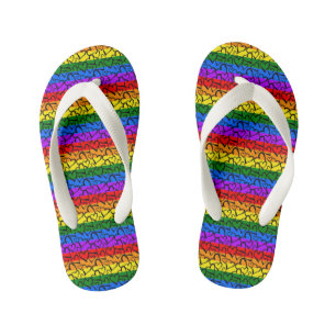 Rainbow Heart Pattern Kinder Teenslippers