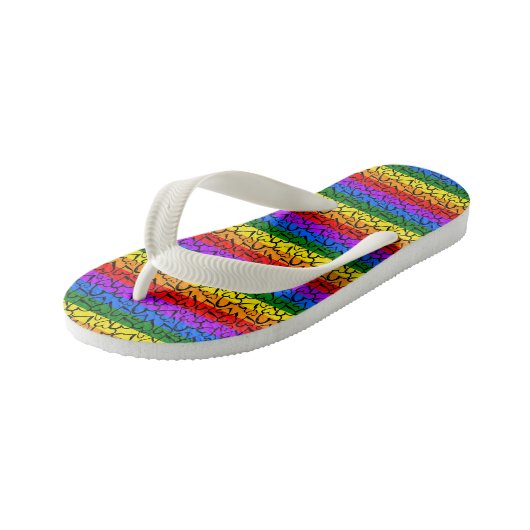 Rainbow Heart Pattern Kinder Teenslippers (Schuin)