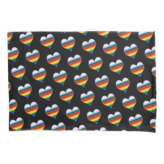 Rainbow Heart Pattern Kussensloop (Voorkant)