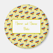 Rainbow Heart Pattern Magneet (Voorkant)