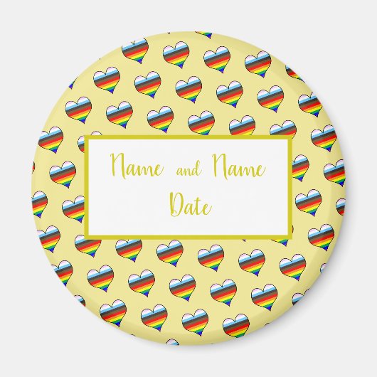 Rainbow Heart Pattern Magneet (Voorkant)
