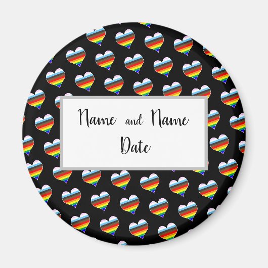 Rainbow Heart Pattern Magnet (Voorkant)