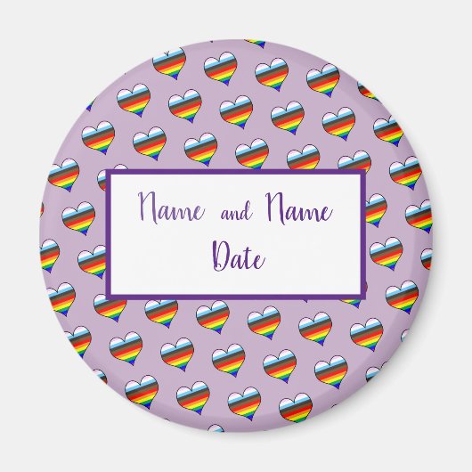 Rainbow Heart Pattern Magnet (Voorkant)