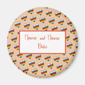 Rainbow Heart Pattern Magnet (Voorkant)