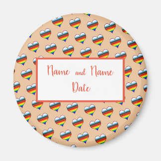 Rainbow Heart Pattern Magnet