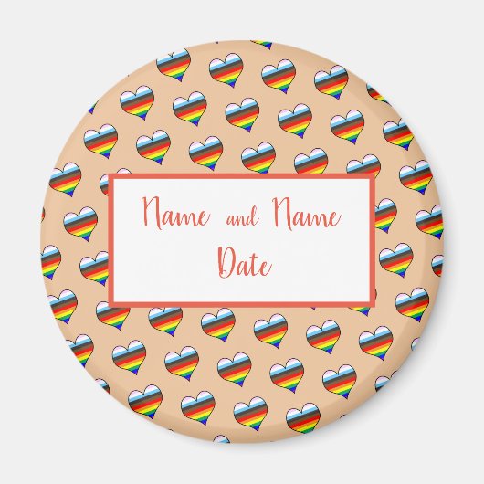 Rainbow Heart Pattern Magnet (Voorkant)