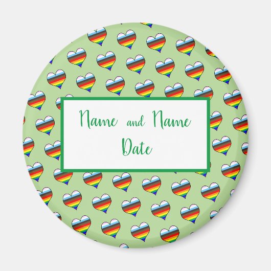 Rainbow Heart Pattern Magnet (Voorkant)