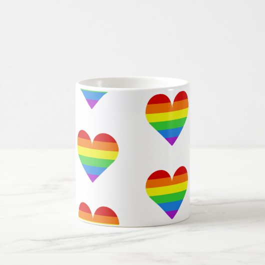Rainbow Heart Pattern Mug Koffiemok (Center)