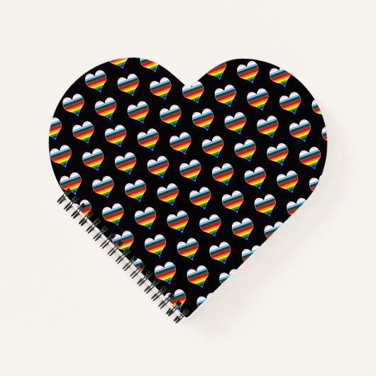 Rainbow Heart Pattern Notitieboek (Voorkant)