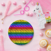 Rainbow Heart Pattern Papieren Bordje (Feest)