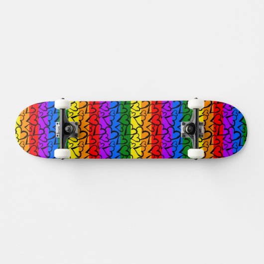 Rainbow Heart Pattern Persoonlijk Skateboard (Horizontaal)