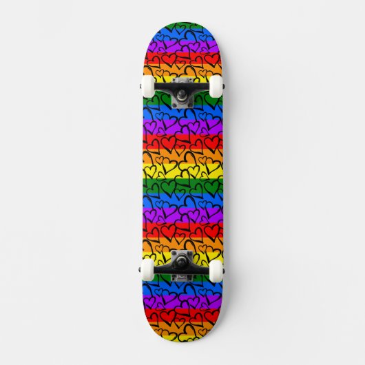Rainbow Heart Pattern Persoonlijk Skateboard (Voorkant)