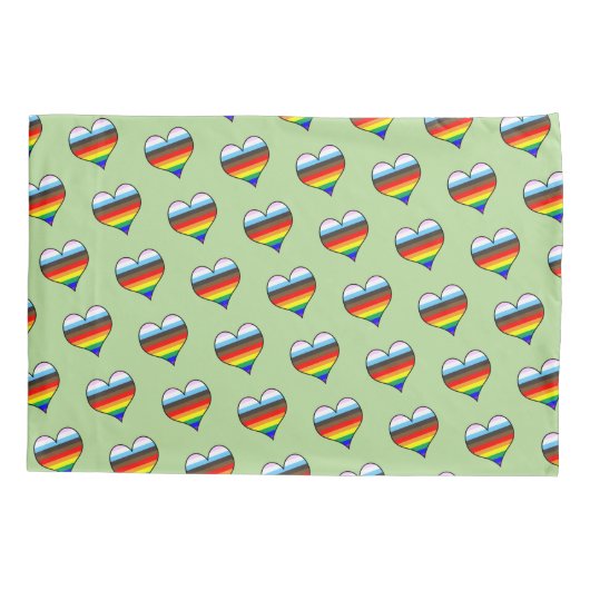 Rainbow Heart Pattern Pillow Hoesje Kussensloop (Achterkant)