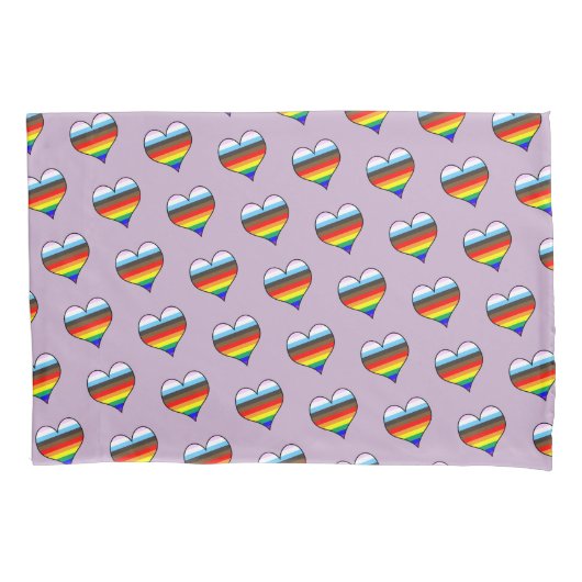 Rainbow Heart Pattern Pillow Hoesje Kussensloop (Voorkant)