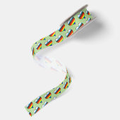 Rainbow Heart Pattern Satin Ribbon Satijnen Lint (Achterkant)