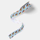 Rainbow Heart Pattern Satin Ribbon Satijnen Lint (Achterkant)