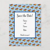 Rainbow Heart Pattern Save the Date Briefkaart (Voorkant)