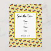Rainbow Heart Pattern Save the Date Briefkaart (Voorkant)