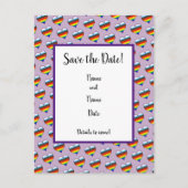 Rainbow Heart Pattern Save the Date Briefkaart (Voorkant)