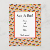 Rainbow Heart Pattern Save the Date Briefkaart (Voorkant)