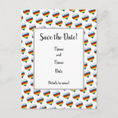 Rainbow Heart Pattern Save the Date Briefkaart (Voorkant)