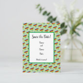 Rainbow Heart Pattern Save the Date Briefkaart (Staand voorkant)