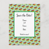Rainbow Heart Pattern Save the Date Briefkaart (Voorkant)