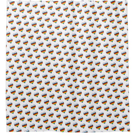 Rainbow Heart Pattern Shower Curtain Douchegordijn (Voorkant)