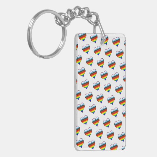 Rainbow Heart Pattern Sleutelhanger (Voorkant Links)