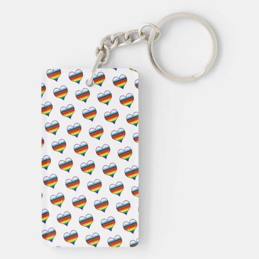 Rainbow Heart Pattern Sleutelhanger (achterkant)