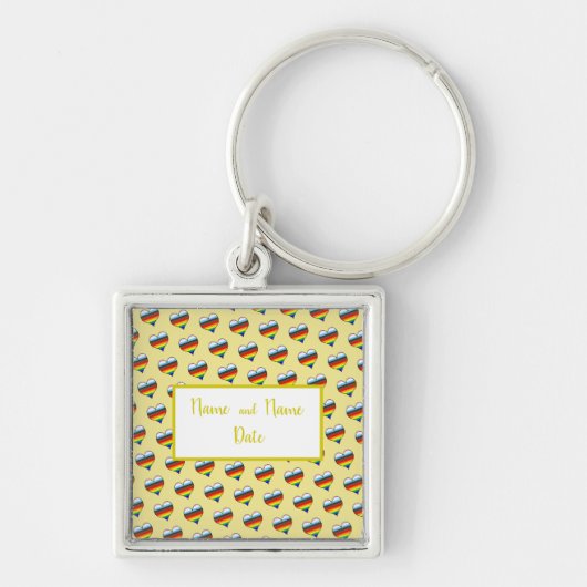 Rainbow Heart Pattern Sleutelhanger (Voorkant)