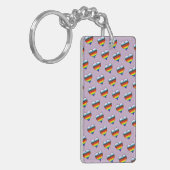 Rainbow Heart Pattern Sleutelhanger (Voorkant Links)