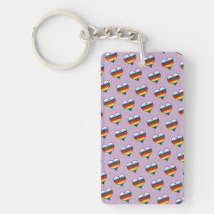 Rainbow Heart Pattern Sleutelhanger
