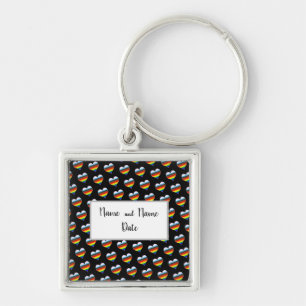 Rainbow Heart Pattern Sleutelhanger