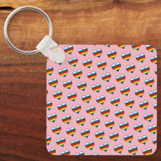 Rainbow Heart Pattern Sleutelhanger (Voorkant)