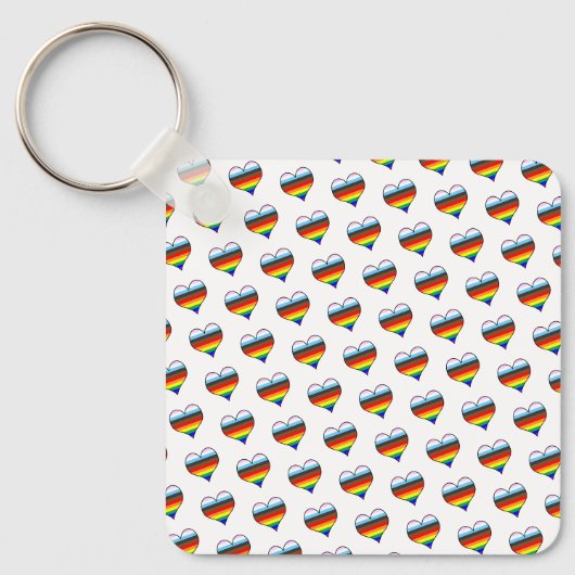 Rainbow Heart Pattern Sleutelhanger (Voorkant)