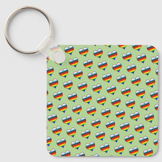 Rainbow Heart Pattern Sleutelhanger (Voorkant)