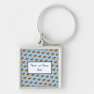 Rainbow Heart Pattern Sleutelhanger