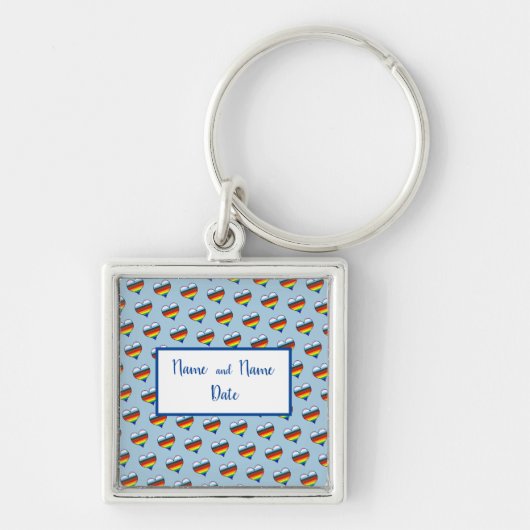 Rainbow Heart Pattern Sleutelhanger (Voorkant)