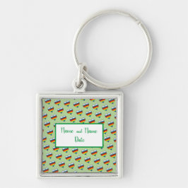 Rainbow Heart Pattern Sleutelhanger