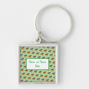 Rainbow Heart Pattern Sleutelhanger