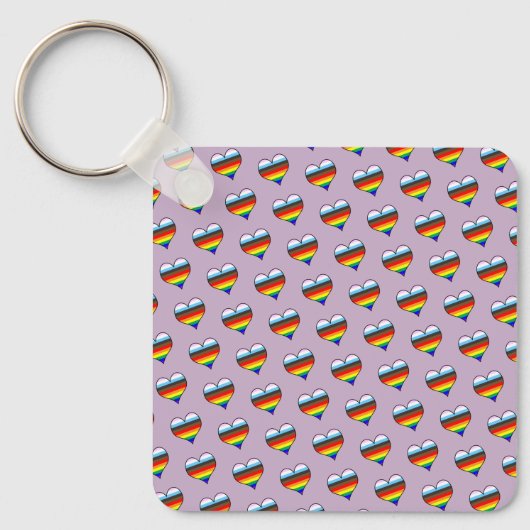 Rainbow Heart Pattern Sleutelhanger (Voorkant)