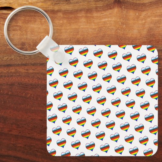 Rainbow Heart Pattern Sleutelhanger (Voorkant)