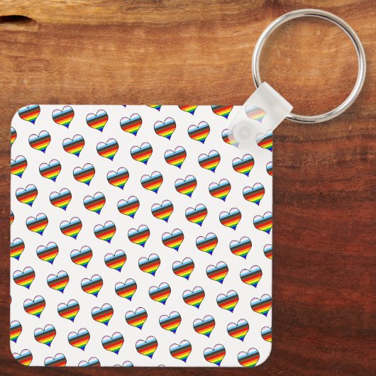 Rainbow Heart Pattern Sleutelhanger (Achterkant)