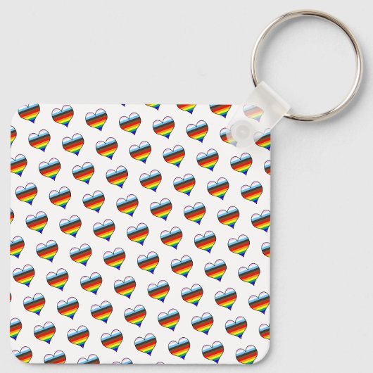 Rainbow Heart Pattern Sleutelhanger (Achterkant)