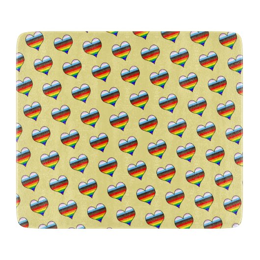 Rainbow Heart Pattern Snijplank (Voorkant)