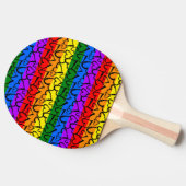 Rainbow Heart Pattern Tafeltennisbatje (Zijkant)