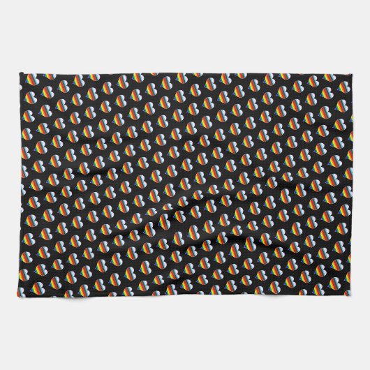 Rainbow Heart Pattern Theedoek (Horizontaal)
